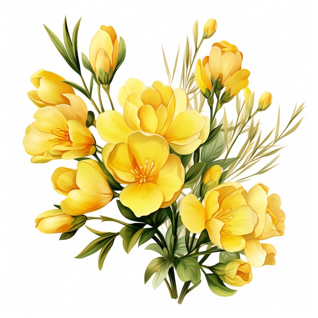 Freesia Flower Bouquet Digital Art