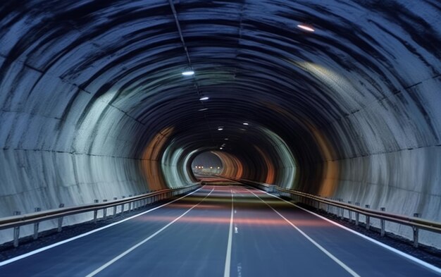 Foto strada del tunnel dell'autostrada senza pedaggio