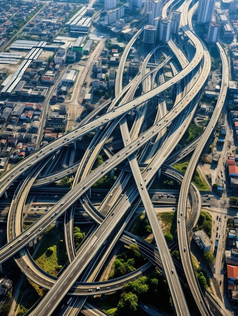 a freeway with a freeway and a freeway with a freeway in the background