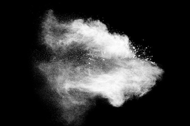 Freeze motion explosion of white powder .