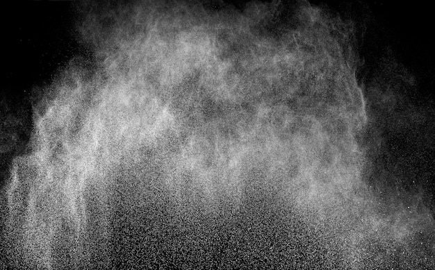 Photo freeze motion explosion of white powder .