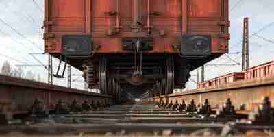 Photo freight train cargo delivery generative ai