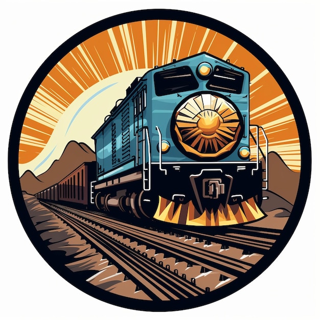 Premium Photo  Freight train logo emblem