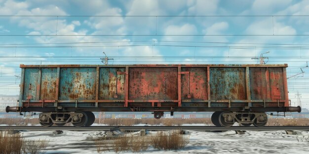 freight train on rails Generative AI