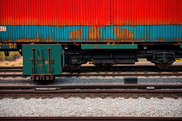 Freight train with cargo containers generative ai