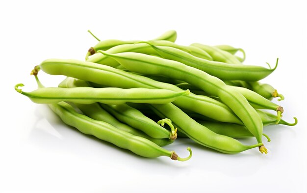 French Beans White Background