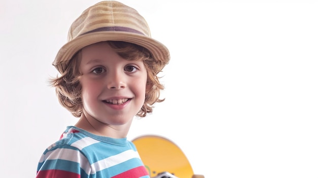 French Boy with Skateboard