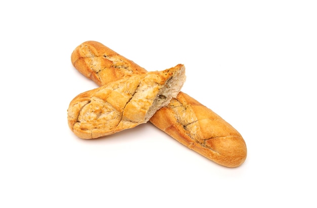 French bread baguette isolated on a white background