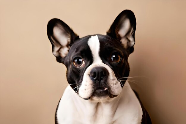 Photo french bulldog on beige background