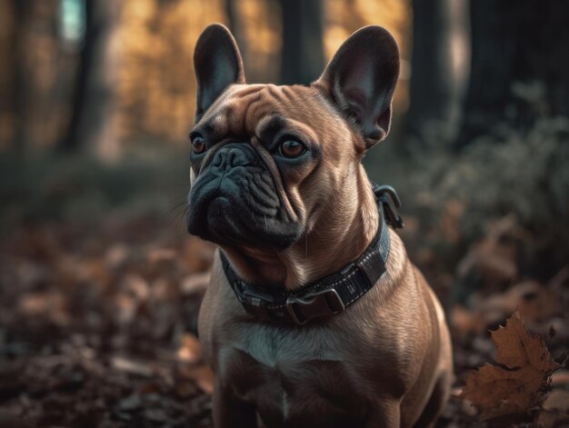 Photo french bulldog close up created with generative ai technology