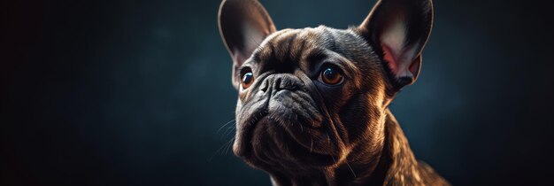 Photo french bulldog closeup generative ai
