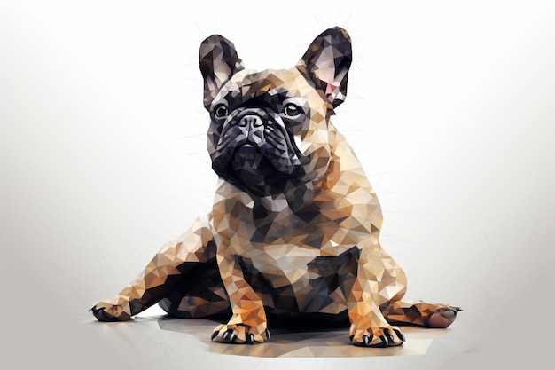 French bulldog dog isolated on white background generative ai