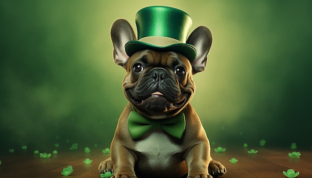 Photo french bulldog st patricks day