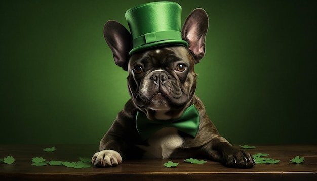 Photo french bulldog st patricks day