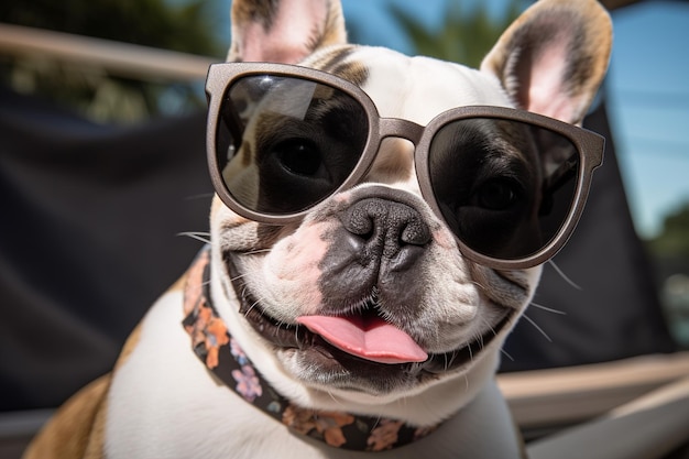 Photo french bulldog in sunglasses