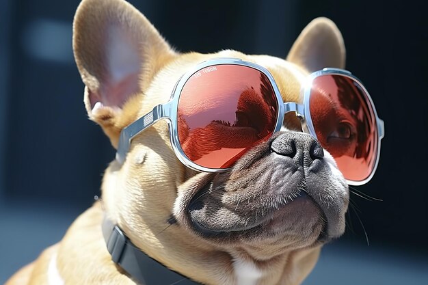 写真 太陽の下でフレンチ ブルドッグ