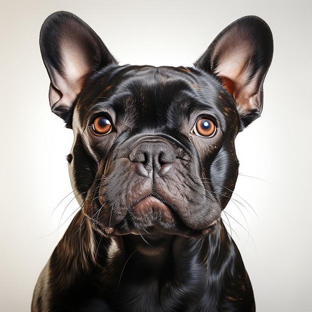 French bulldog white background realistic