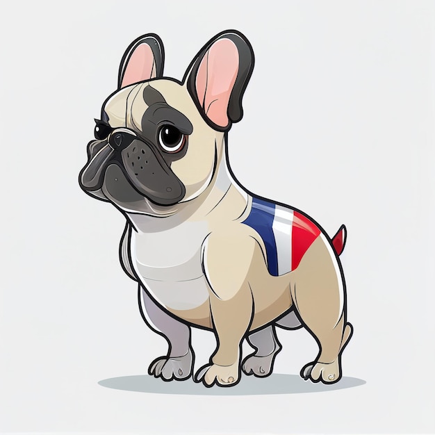 Photo a french bulldog with a flag on its back