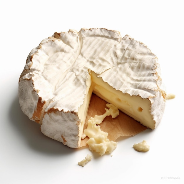 색 바탕에 있는 프랑스 치즈 Camembert