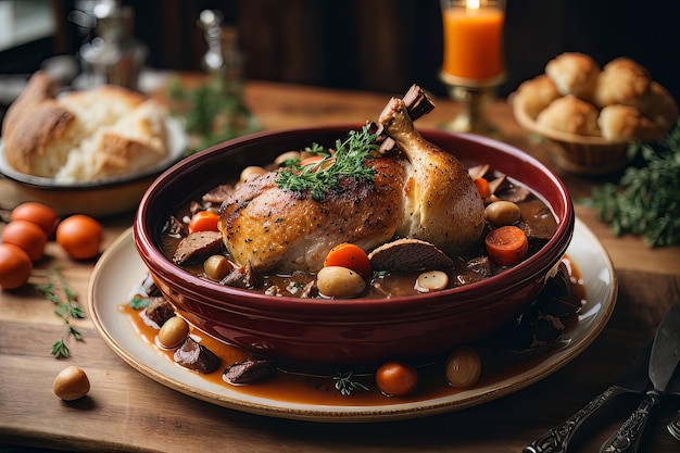 프랑스 의 편안 한 음식 Coq au Vin