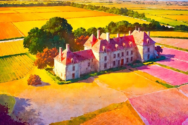 Photo french countryside farmhouse
