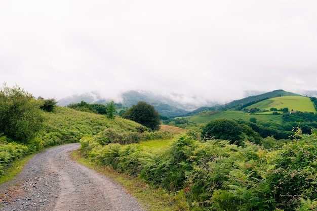 Photo french countryside landscape in the pyrenees mountains in basque country france