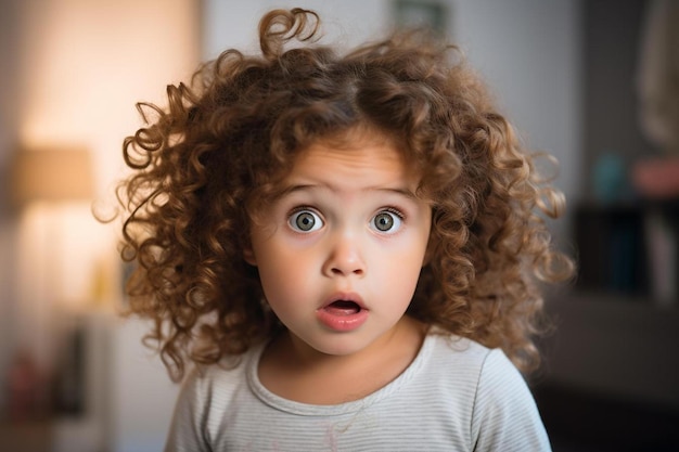 Photo an french female infant with wavy hair