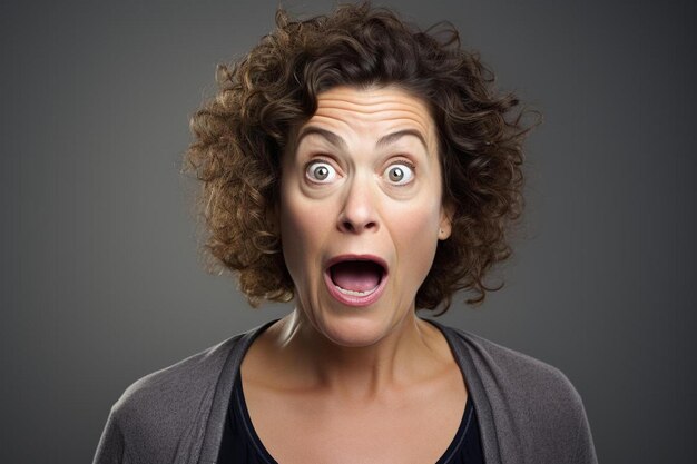 Foto una donna francese di mezza età con i capelli ricci