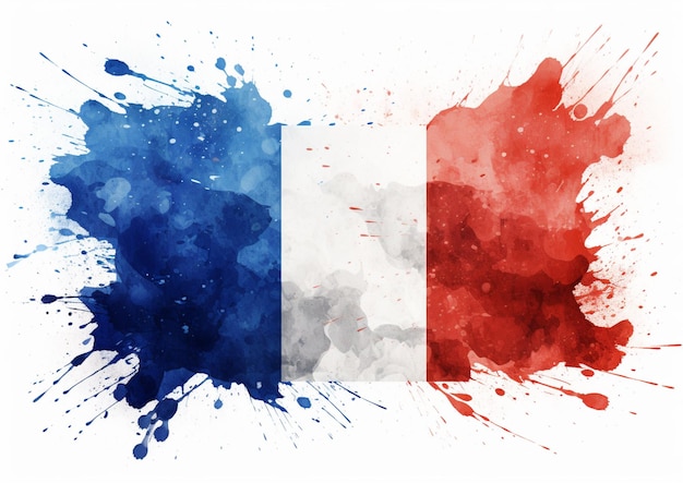 French flag made in ink vector