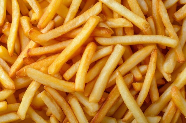 Photo french fries as background fried potato