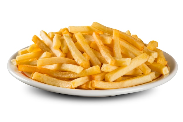 french fries on dish.