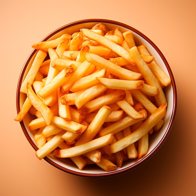 French fries fast food plate quick snack junk food AI generated image