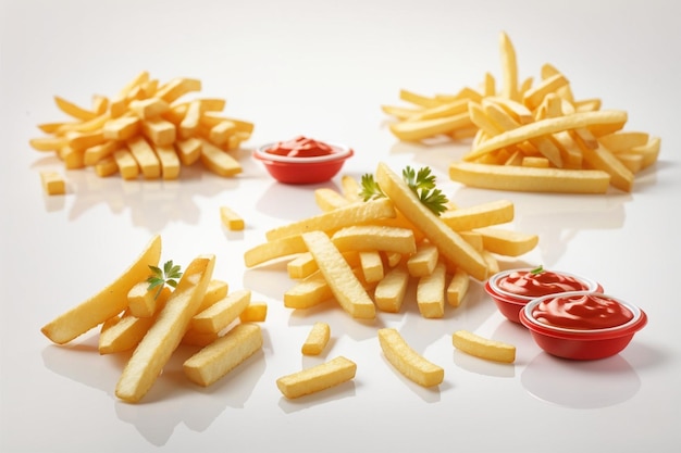 FRENCH FRIES geïsoleerd op wit