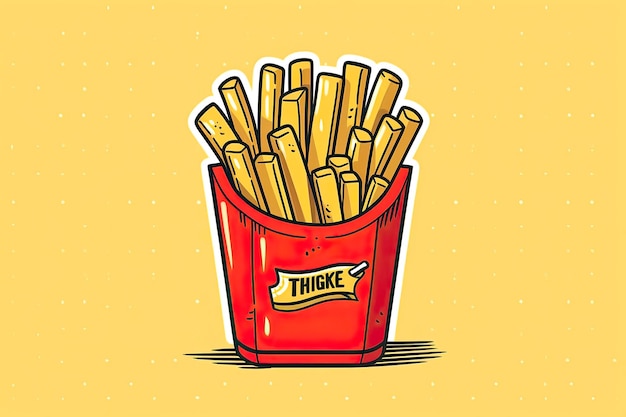 French fries illustration Food illustration Generative AI