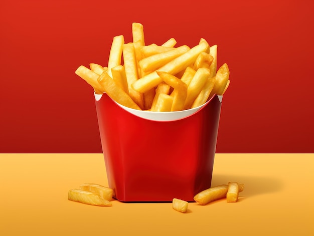 French fries isolated on background