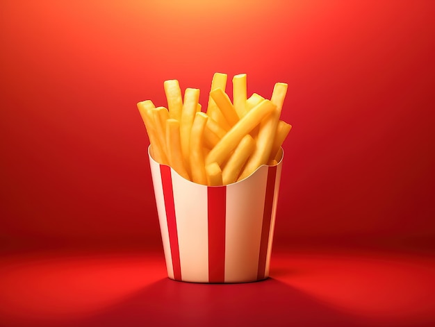 French fries isolated on background