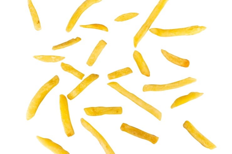Photo french fries isolated on white background fall.