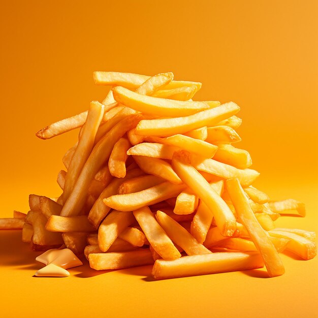 French fries in a minimalist style