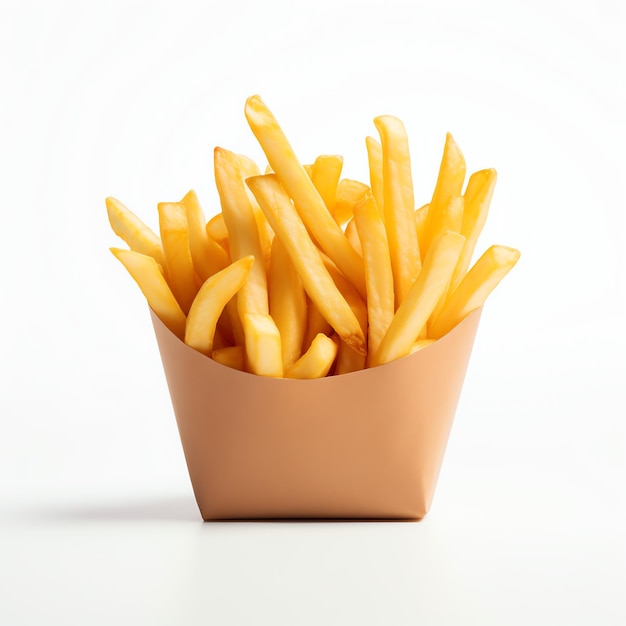 french fries in a paper container