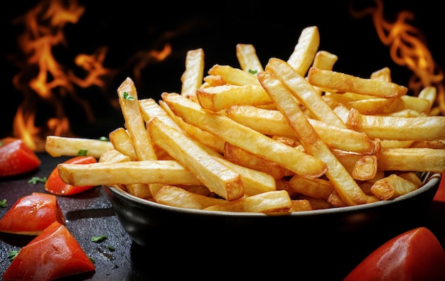 French fries on the plate