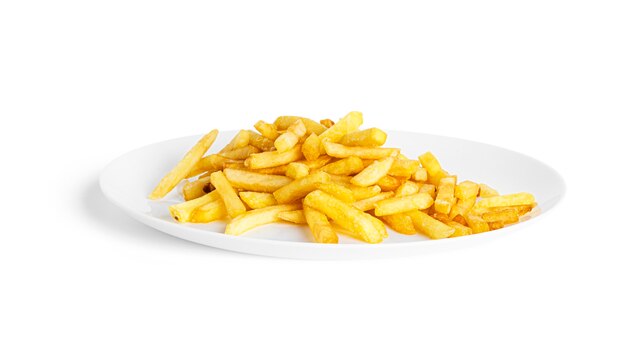 French fries potatoes isolated on a white background. Fried potaoes isolated. High quality photo