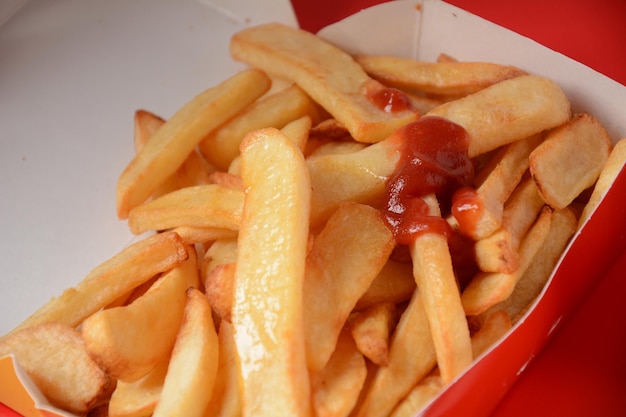 French fries and soft drink. Tradidional american fastfood