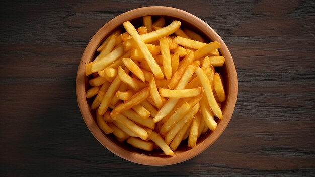 Photo french fries top down view