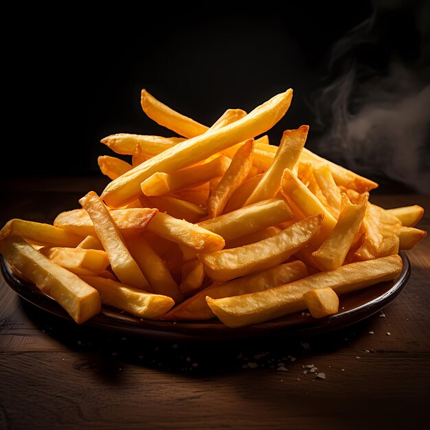 french fries tossed in masala style with spices flying and chillies