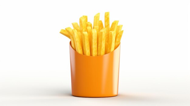 French fries white background