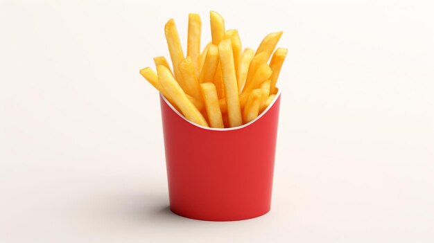 French fries white background