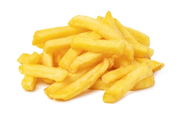 French fries on white background