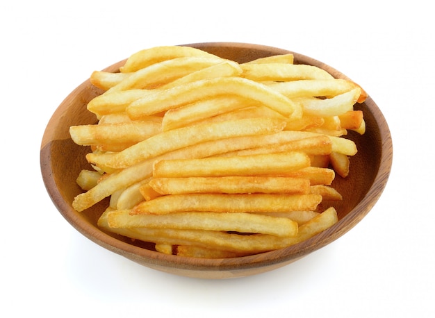 Photo french fries on a white