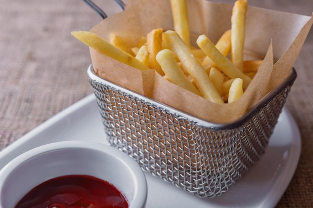 French fries with sauce on a plate