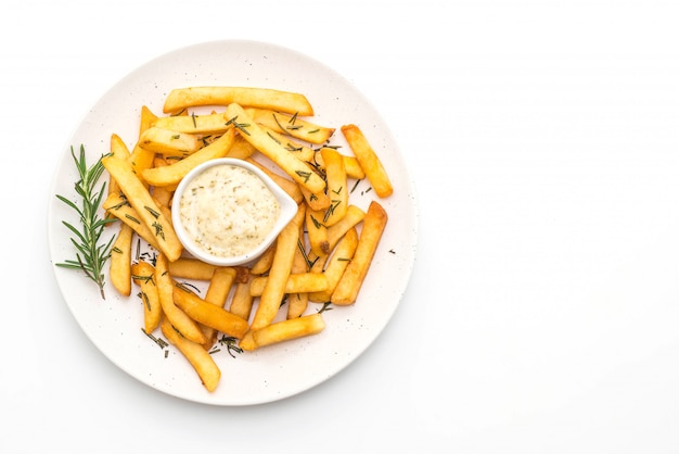 french fries with sauce